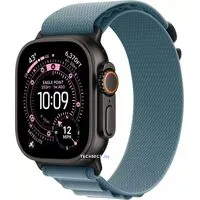 Умные часы Apple Watch Ultra 3 LTE 49 мм (титановый корпус, черный/голубой, текстильный ремешок размера M)