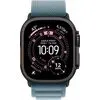 Умные часы Apple Watch Ultra 3 LTE 49 мм (титановый корпус, черный/голубой, текстильный ремешок размера M)