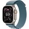 Умные часы Apple Watch Ultra 3 LTE 49 мм (титановый корпус, природный/голубой, текстильный ремешок размера L)