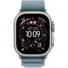 Умные часы Apple Watch Ultra 3 LTE 49 мм (титановый корпус, природный/голубой, текстильный ремешок размера L)