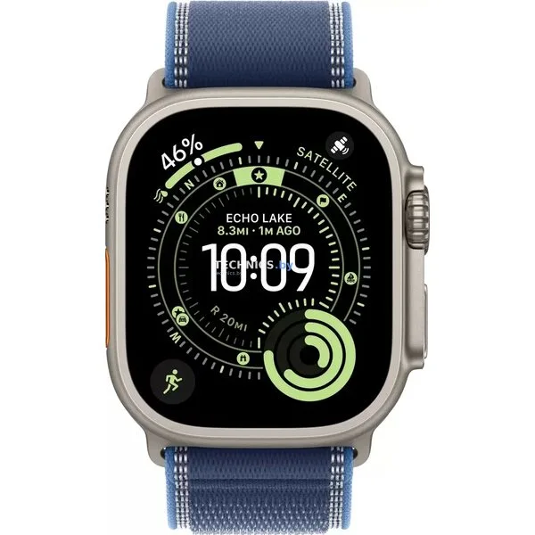 Умные часы Apple Watch Ultra 3 LTE 49 мм (титановый корпус, природный/синий, нейлоновый ремешок размера S/M)