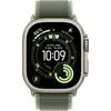 Умные часы Apple Watch Ultra 3 LTE 49 мм (титановый корпус, природный/зеленый, нейлоновый ремешок размера S/M)