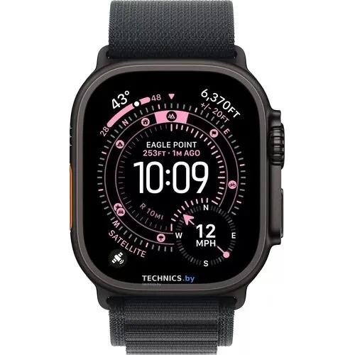 Умные часы Apple Watch Ultra 3 LTE 49 мм (титановый корпус, титановый/черный, текстильный ремешок размера M)