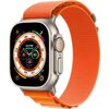 Умные часы Apple Watch Ultra LTE 49 мм (титановый корпус, титановый/оранжевый, текстильный ремешок размера L)
