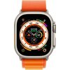 Умные часы Apple Watch Ultra LTE 49 мм (титановый корпус, титановый/оранжевый, текстильный ремешок размера M)