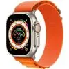 Умные часы Apple Watch Ultra LTE 49 мм (титановый корпус, титановый/оранжевый, текстильный ремешок размера S)
