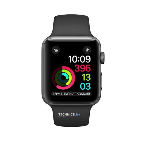 Умные часы Apple Watch Series 11 42 мм (алюминиевый корпус, космический серый/черный, спортивный силиконовый ремешок S/M) MEQT4