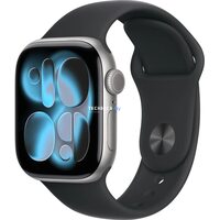 Умные часы Apple Watch Series 11 46 мм (алюминиевый корпус, космический серый/черный, спортивный силиконовый ремешок M/L)
