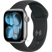 Умные часы Apple Watch Series 11 46 мм (алюминиевый корпус, космический серый/черный, спортивный силиконовый ремешок M/L)
