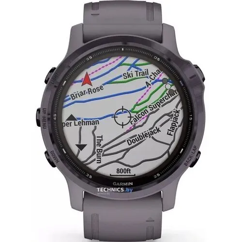 Умные часы Garmin Fenix 6S Pro Solar 42 мм (аметистовая сталь, силикон)