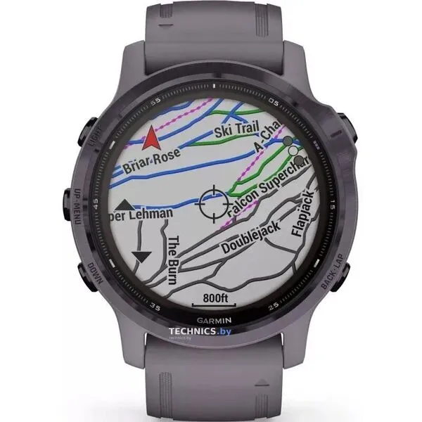Умные часы Garmin Fenix 6S Pro Solar 42 мм (аметистовая сталь, силикон)