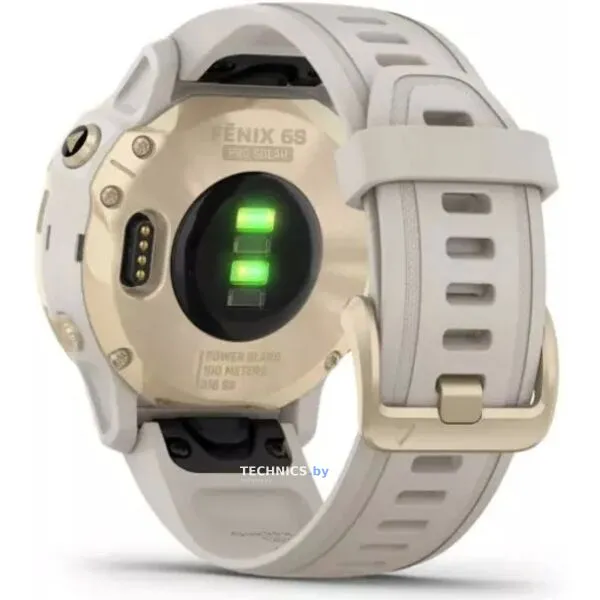 Умные часы Garmin Fenix 6S Pro Solar 42 мм (светло-золотистый, силикон)