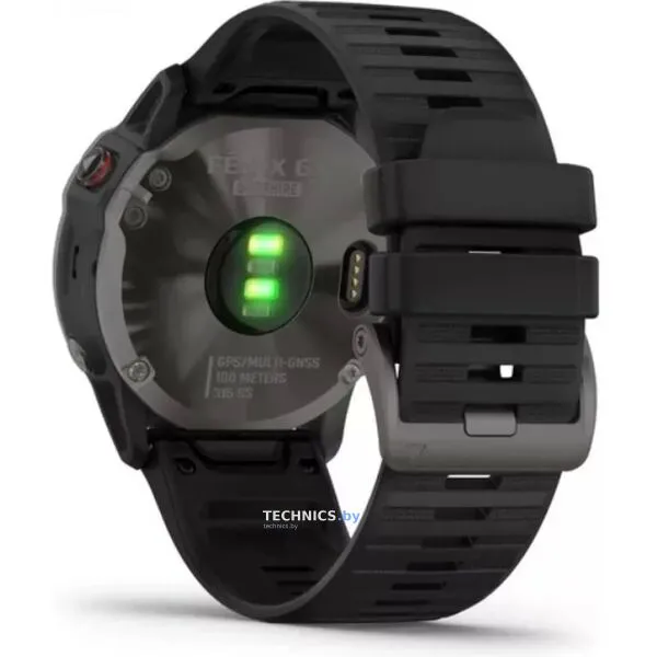 Умные часы Garmin Fenix 6X Pro Solar (титановый серый DLC/черный)