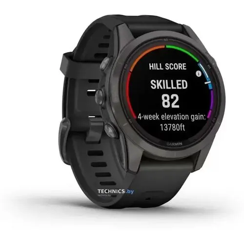 Умные часы Garmin Fenix 7S Pro Sapphire Solar (карбоново-серый титан/черный)