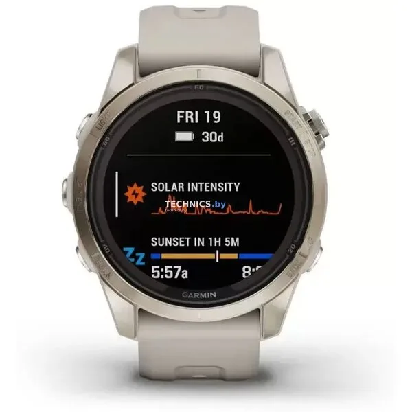 Умные часы Garmin Fenix 7S Pro Sapphire Solar (мягкое золото/песок)