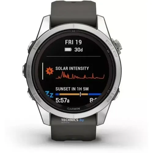 Умные часы Garmin Fenix 7S Pro Solar (серебро/графит)