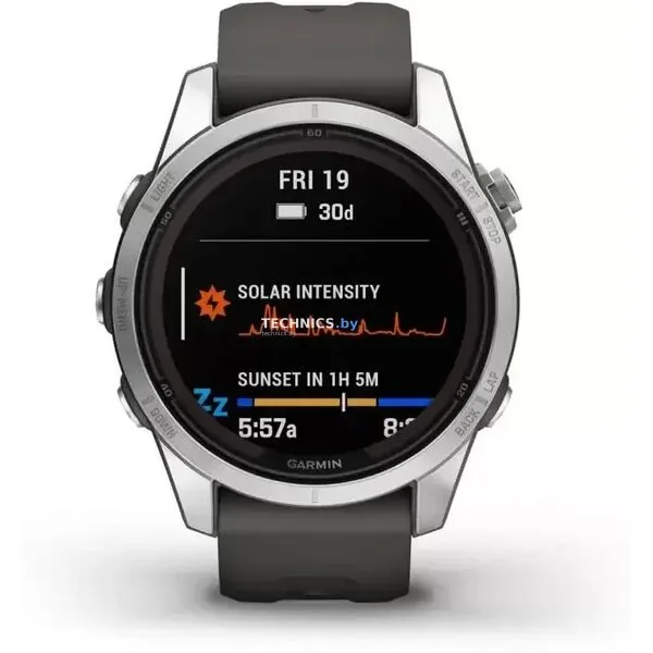 Умные часы Garmin Fenix 7S Pro Solar (серебро/графит)