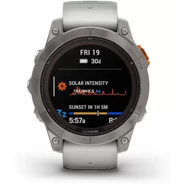 Умные часы Garmin Fenix 7X Pro Sapphire Solar (титан/оранжевый)