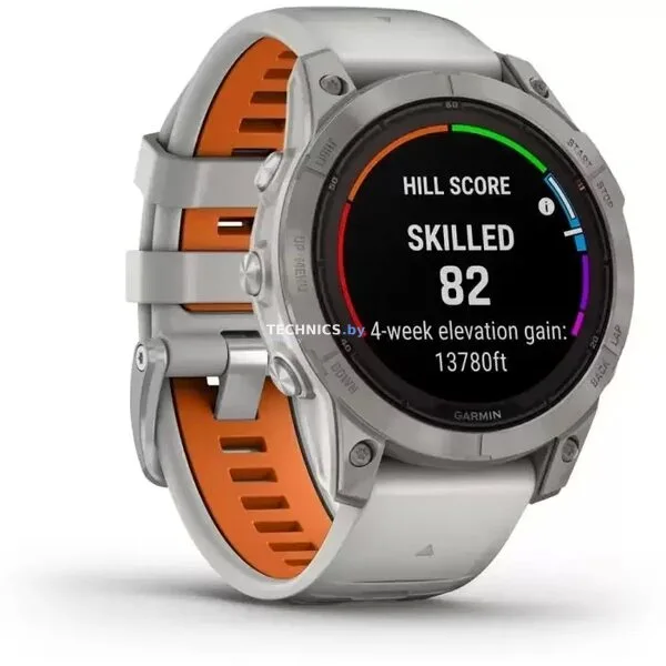 Умные часы Garmin Fenix 7X Pro Sapphire Solar (титан/оранжевый)