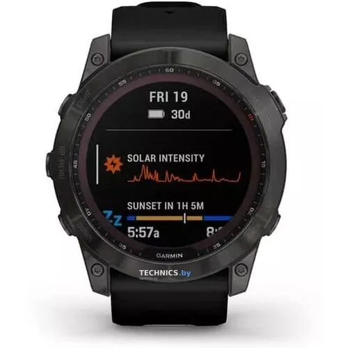 Умные часы Garmin Fenix 7X Sapphire Solar 51 мм (серый карбон/черный)