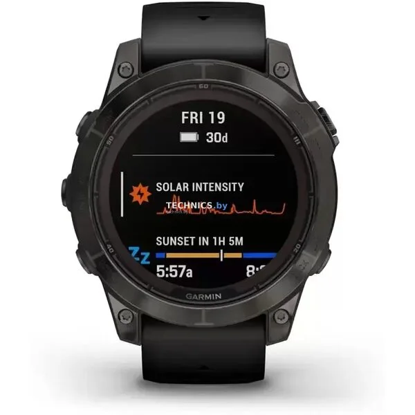 Умные часы Garmin Fenix 7 Pro Sapphire Solar (карбоново-серый титан/черный)