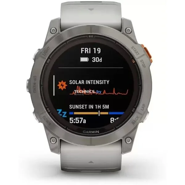 Умные часы Garmin Fenix 7 Pro Sapphire Solar (титан/оранжевый)