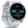 Умные часы Garmin Fenix 8 43мм (серебристый, белый ремешок)