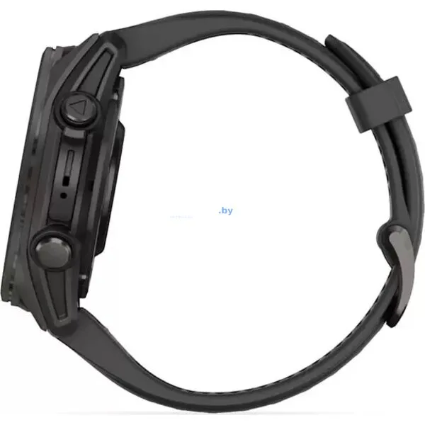 Умные часы Garmin Fenix 8 Sapphire 43мм (титановый угольно-черный DLC, пепельно-серый ремешок)