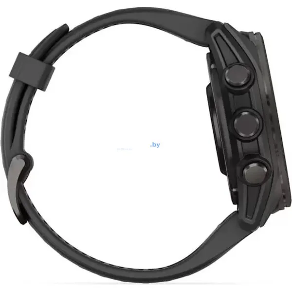 Умные часы Garmin Fenix 8 Sapphire 43мм (титановый угольно-черный DLC, пепельно-серый ремешок)