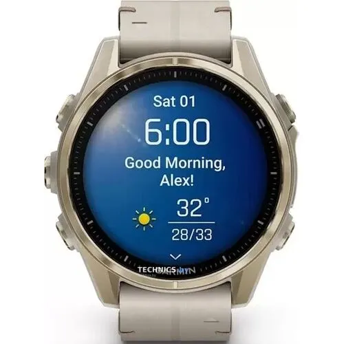 Garmin Fenix 8 Sapphire: элегантность и мощь в золотистом цвете.