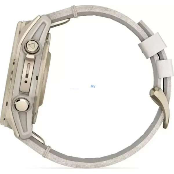 Умные часы Garmin Fenix 8 Sapphire 43мм (золотистый, серый кожаный ремешок)