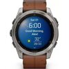 Умные часы Garmin Fenix 8 Sapphire 51мм (титановый, каштановый кожаный ремешок)