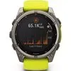Умные часы Garmin Fenix 8 Solar, Sapphire 47мм (титановый, желтый силиконовый ремешок)