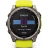 Умные часы Garmin Fenix 8 Solar, Sapphire 47мм (титановый, желтый силиконовый ремешок)