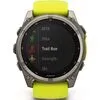 Умные часы Garmin Fenix 8 Solar, Sapphire 47мм (титановый, желтый силиконовый ремешок)
