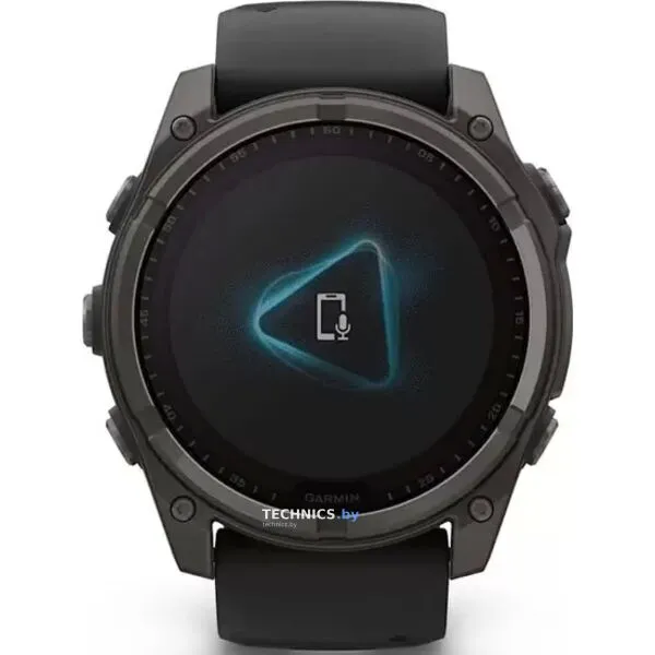 Умные часы Garmin Fenix 8 Solar, Sapphire 47мм (титановый угольно-серый DLC с черным ремешком)