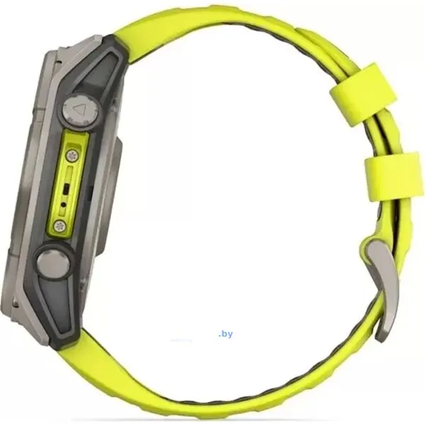 Умные часы Garmin Fenix 8 Solar, Sapphire 51мм (титановый, желтый силиконовый ремешок)