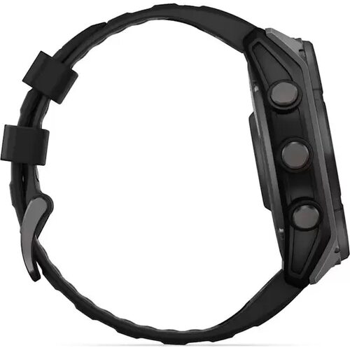Купить Умные часы Garmin Fenix 8 Solar, Sapphire 51мм (титановый угольно-серый с DLC-покрытием и черным ремешком)