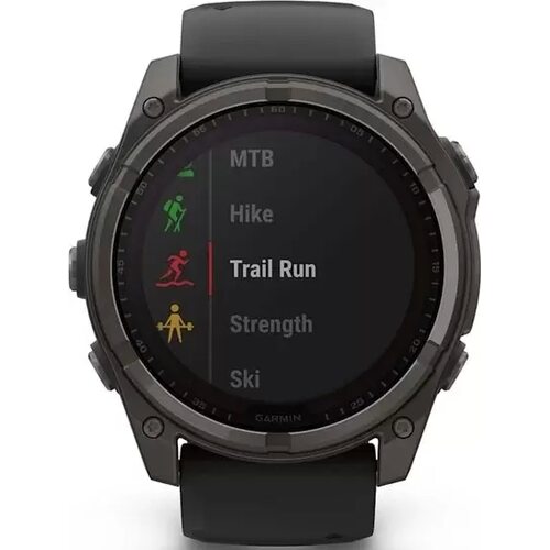 Купить Умные часы Garmin Fenix 8 Solar, Sapphire 51мм (титановый угольно-серый с DLC-покрытием и черным ремешком)