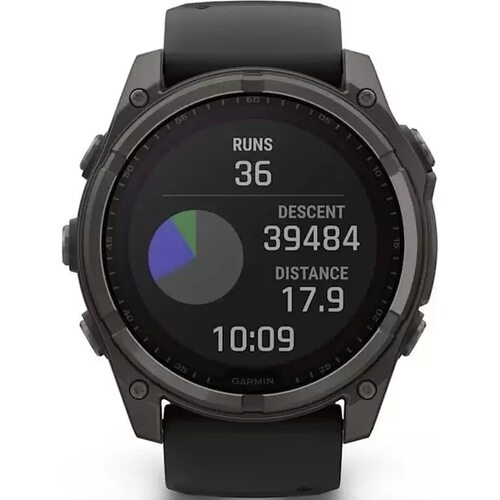 Купить Умные часы Garmin Fenix 8 Solar, Sapphire 51мм (титановый угольно-серый с DLC-покрытием и черным ремешком)