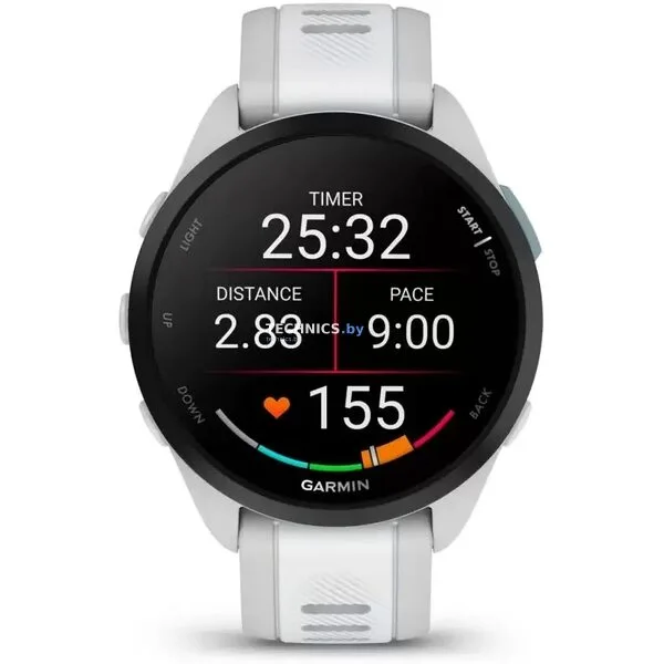 Умные часы Garmin Forerunner 165 Music (туманно-серый/белый камень)