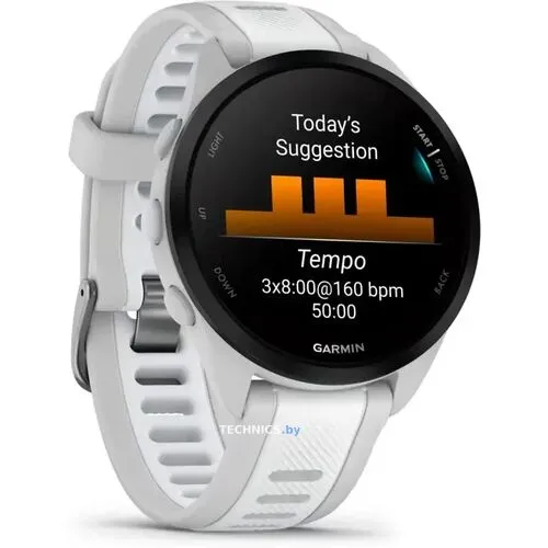 Умные часы Garmin Forerunner 165 Music (туманно-серый/белый камень)