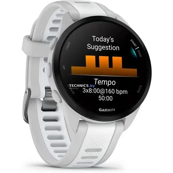 Умные часы Garmin Forerunner 165 Music (туманно-серый/белый камень)