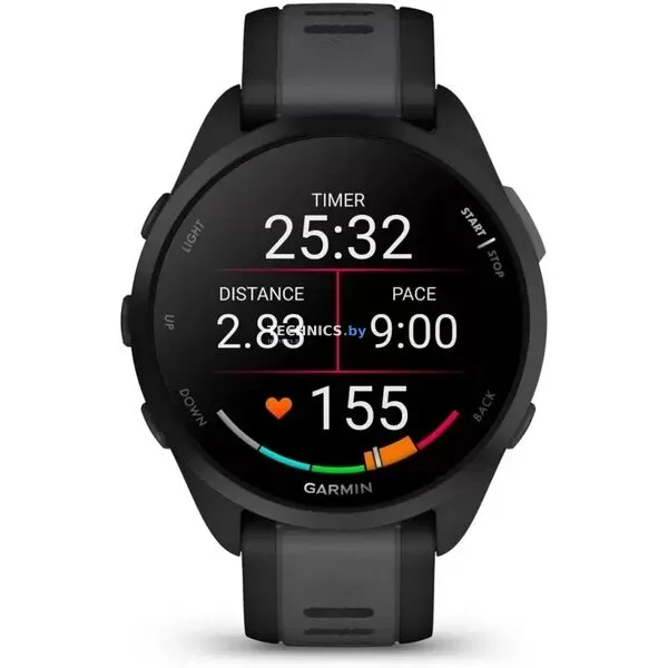 Умные часы Garmin Forerunner 165 (черный/сланцево-серый)
