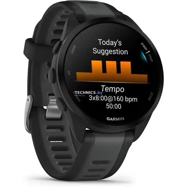 Умные часы Garmin Forerunner 165 (черный/сланцево-серый)