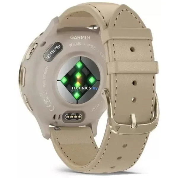 Умные часы Garmin Venu 3S (френч-грей, с кожаным ремешком)