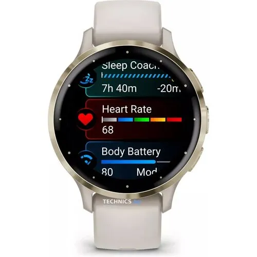 Умные часы Garmin Venu 3S (слоновая кость, с силиконовым ремешком)