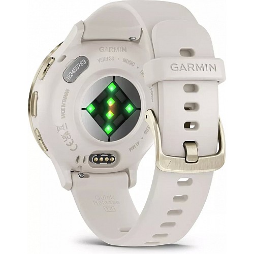Умные часы Garmin Venu 3S (слоновая кость, с силиконовым ремешком)
