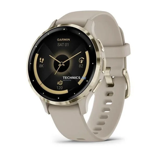 Умные часы Garmin Venu 3S (френч-грей, с силиконовым ремешком)