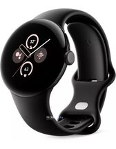 Умные часы Google Pixel Watch 2 LTE (матовый черный/обсидиан, спортивный силиконовый ремешок)